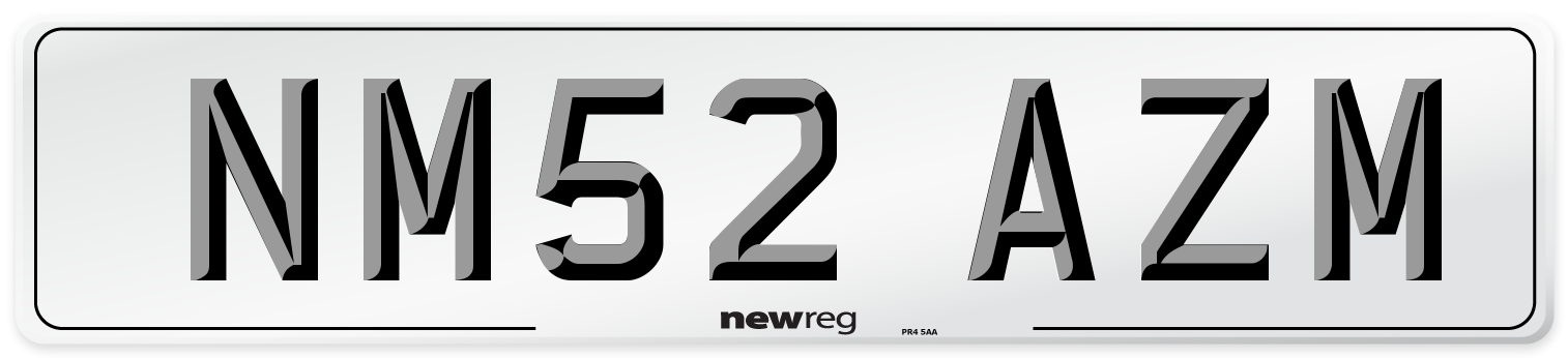 NM52 AZM Number Plate from New Reg